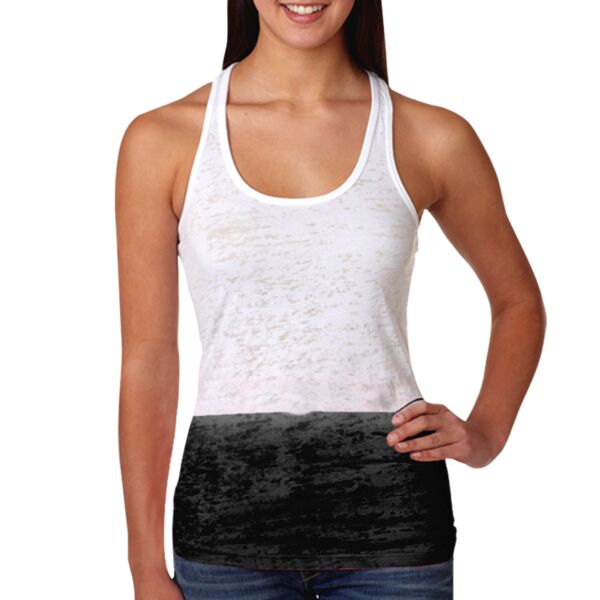 MBooster 6532 Ladies’ Poly/Cotton Ombre Burnout Razor Tank Thumbnail