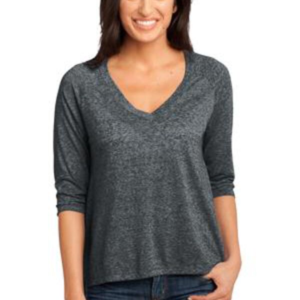 District Made™ - Ladies Microburn™ V-Neck Raglan Tee. Thumbnail