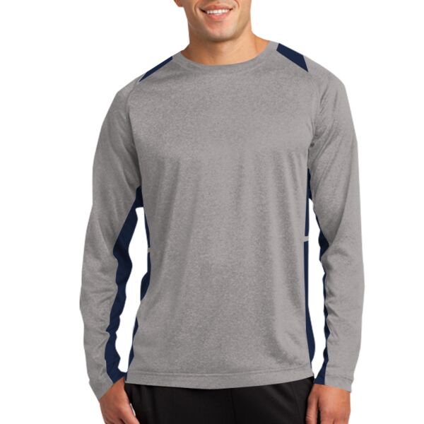 Sport-Tek ST361LS Adult Long Sleeve Heather Colorblock Contender ™ Tee Thumbnail